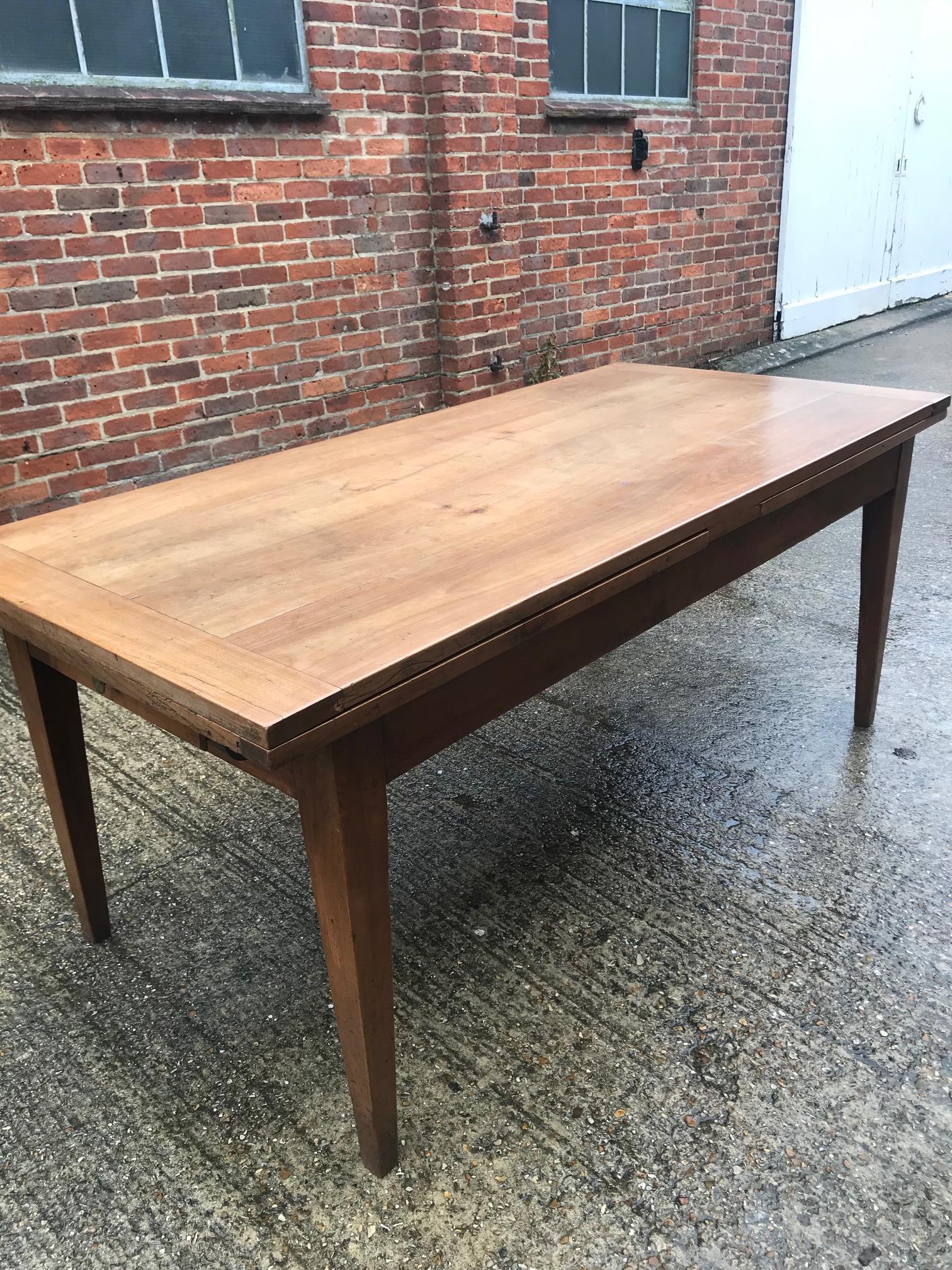 19th Century Cherry Double Draw-Leaf Table 5