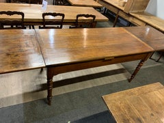 19th Century Cherry Double Draw Leaf Table
