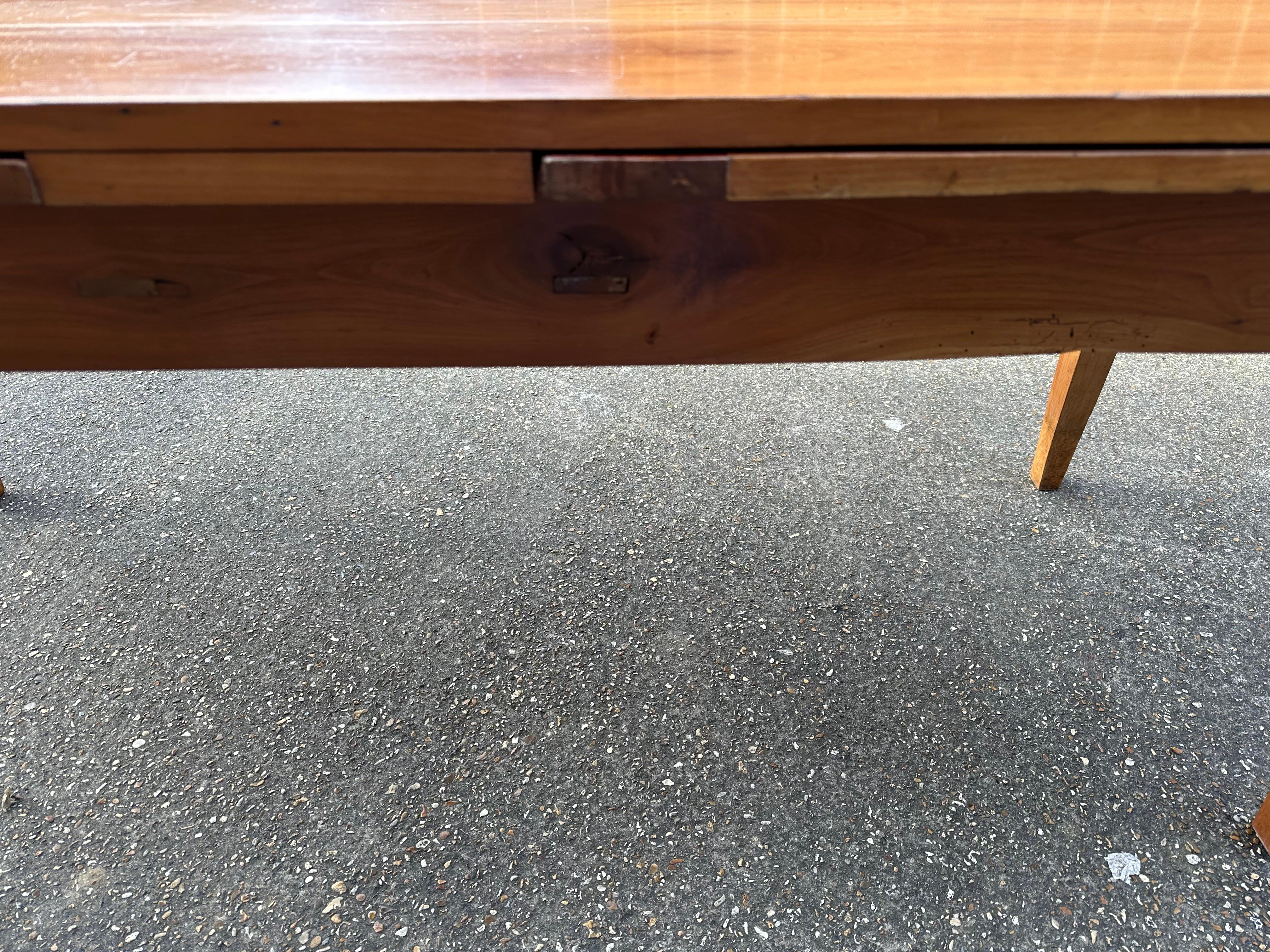 French 19th Century Cherry Double Extending Farmhouse Table