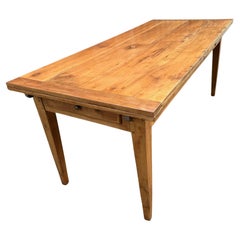 19th Century Cherry Double Extending Farmhouse Table