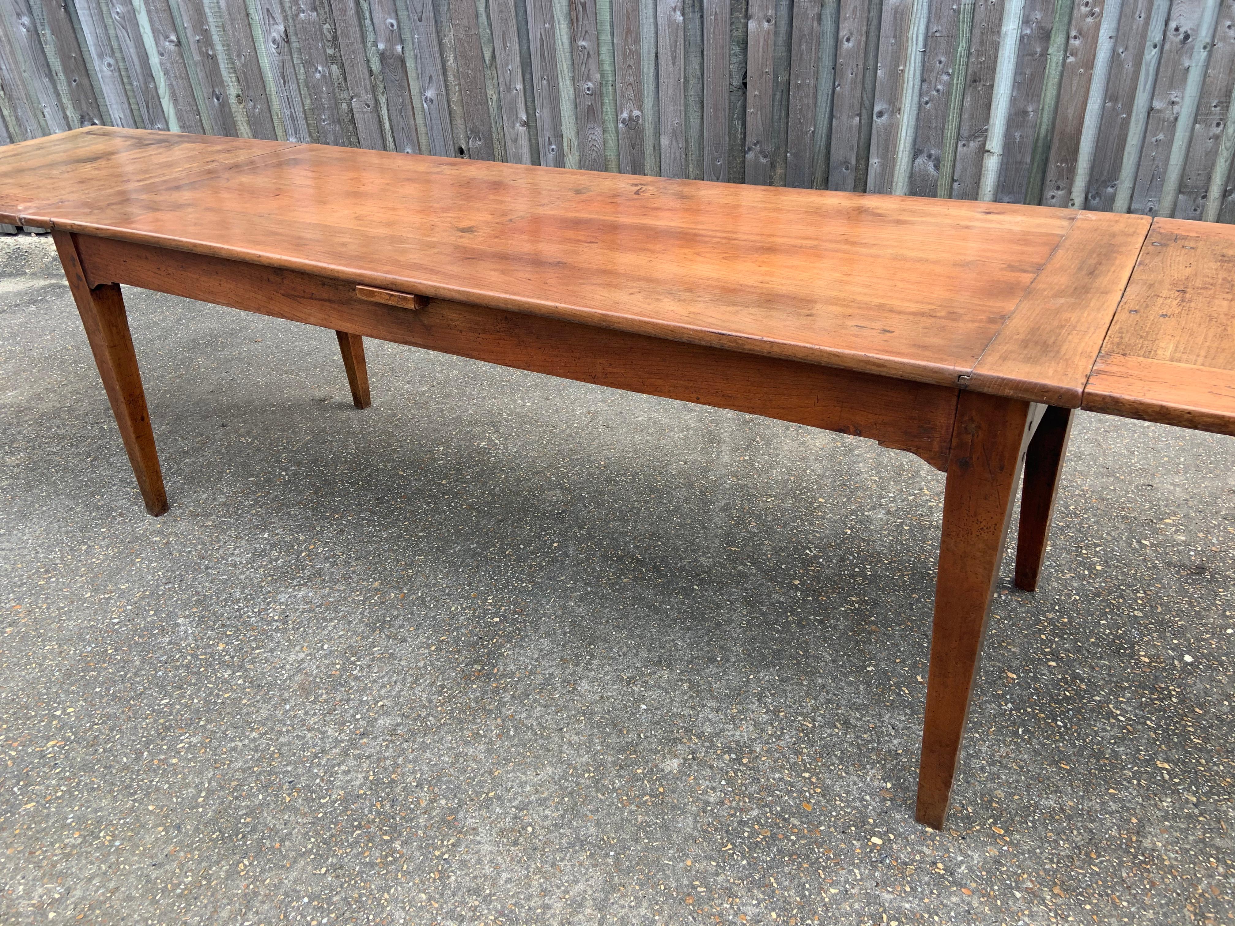 French 19th Century Cherry Double Extending Table