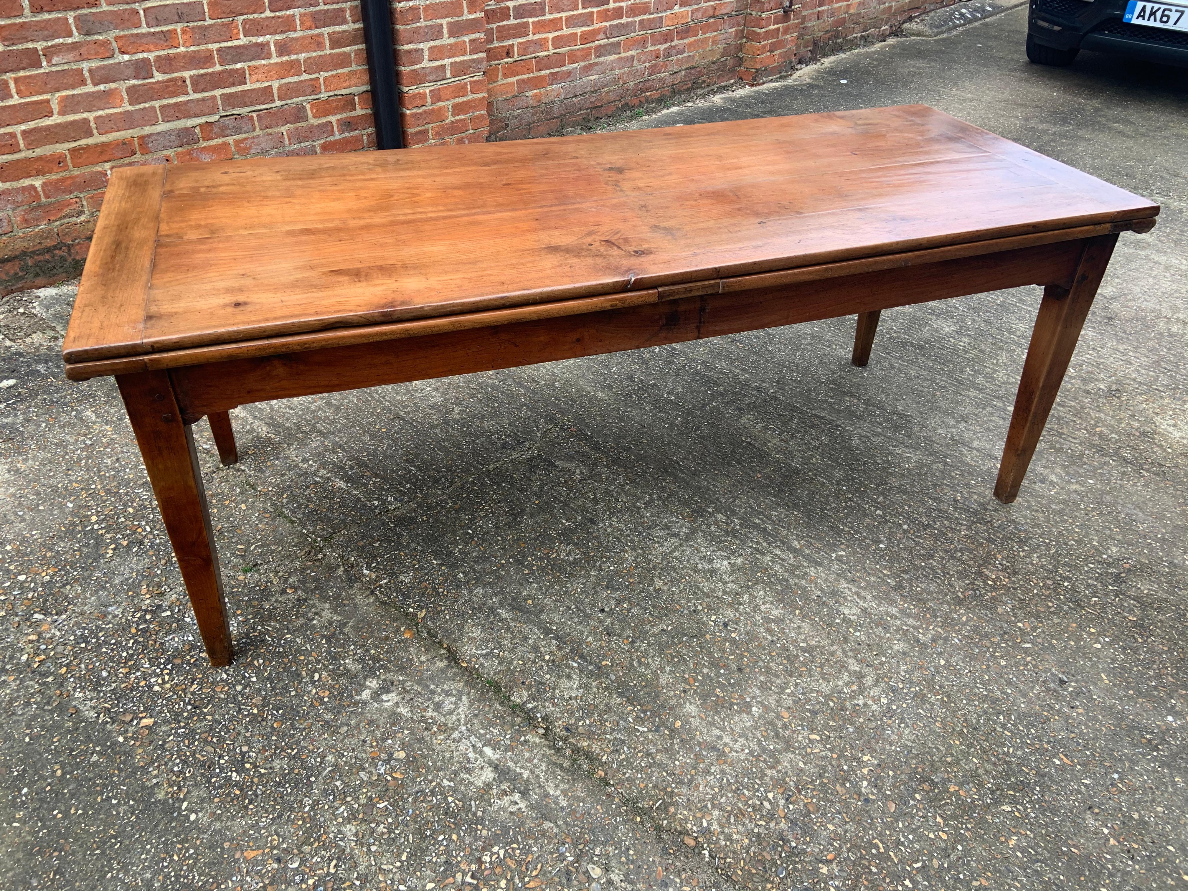 Hand-Crafted 19th Century Cherry Double Extending Table