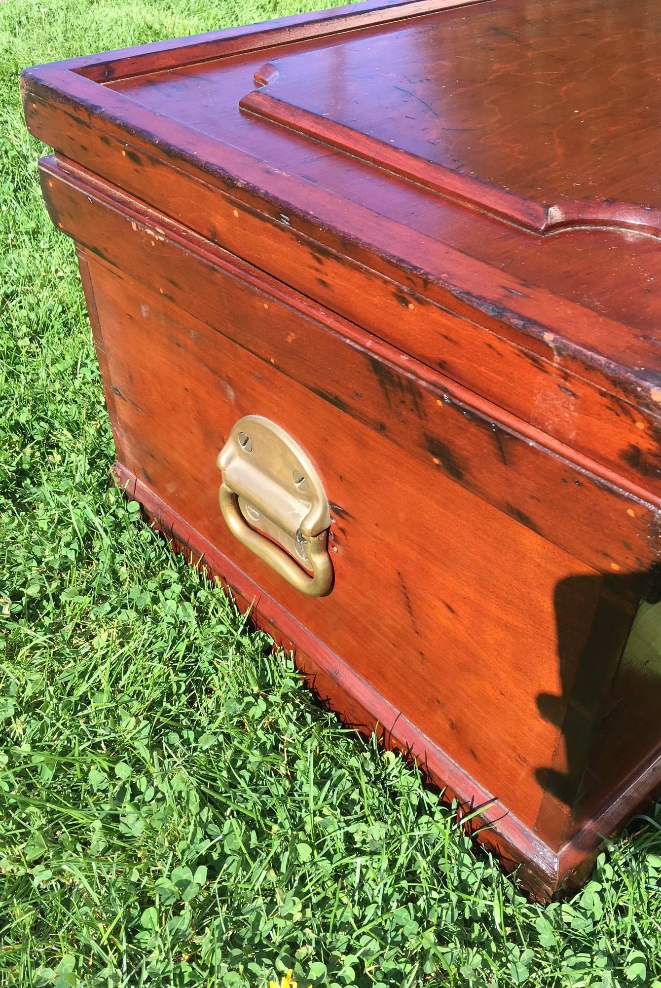 19th Century Cherry Raised Panel Artisan's Tool Chest In Excellent Condition In Nantucket, MA