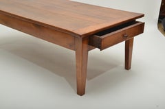 19th Century Cherrywood Coffee Table with Drawer, England, circa 1890