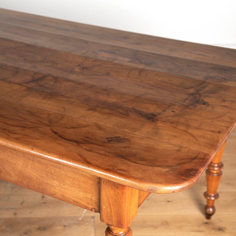 19th Century Cherry Wood Farmhouse Table For Sale at 1stDibs