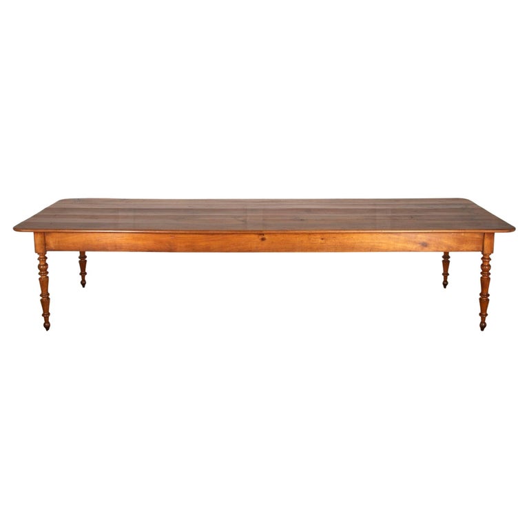 19th Century Cherry Wood Farmhouse Table For Sale at 1stDibs