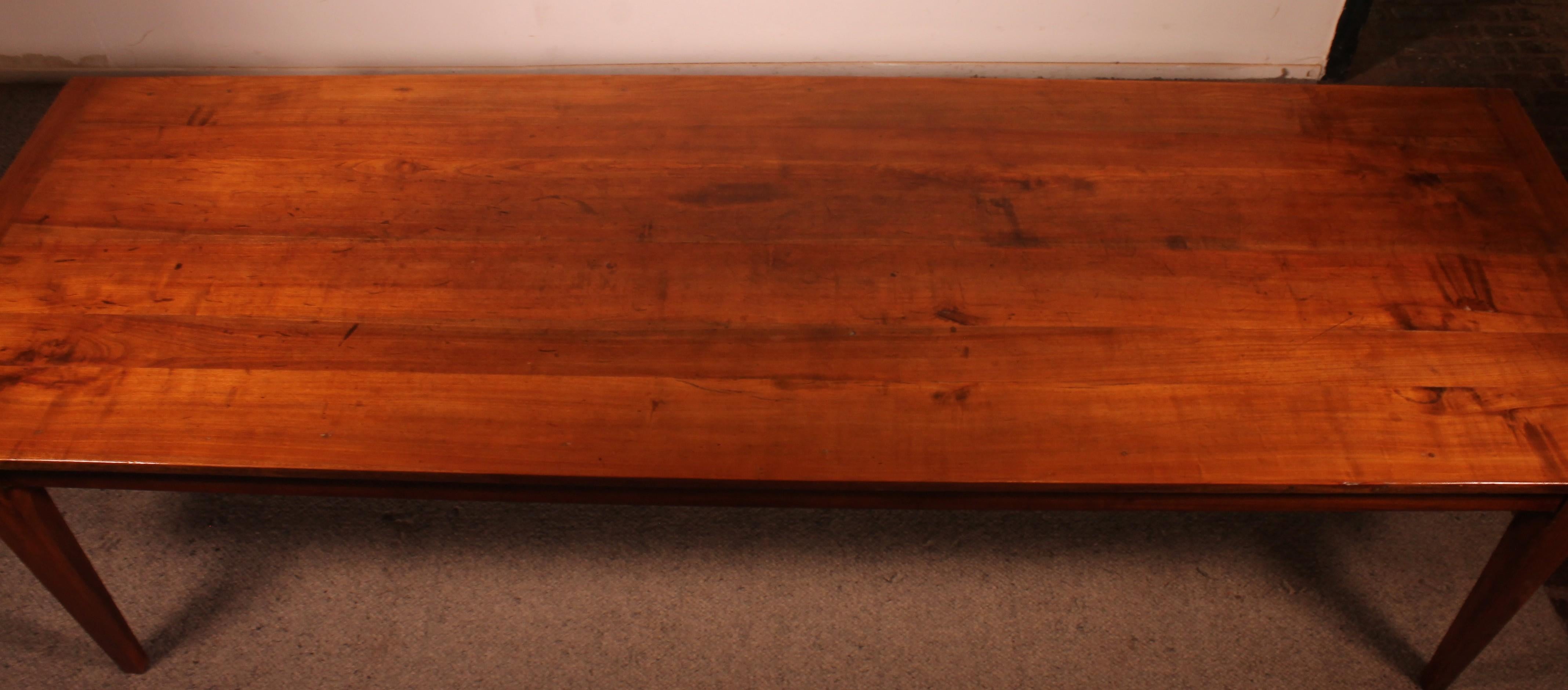 19th Century Cherry Wood Refectory Table 3m00 X 1m00 in vendita 3