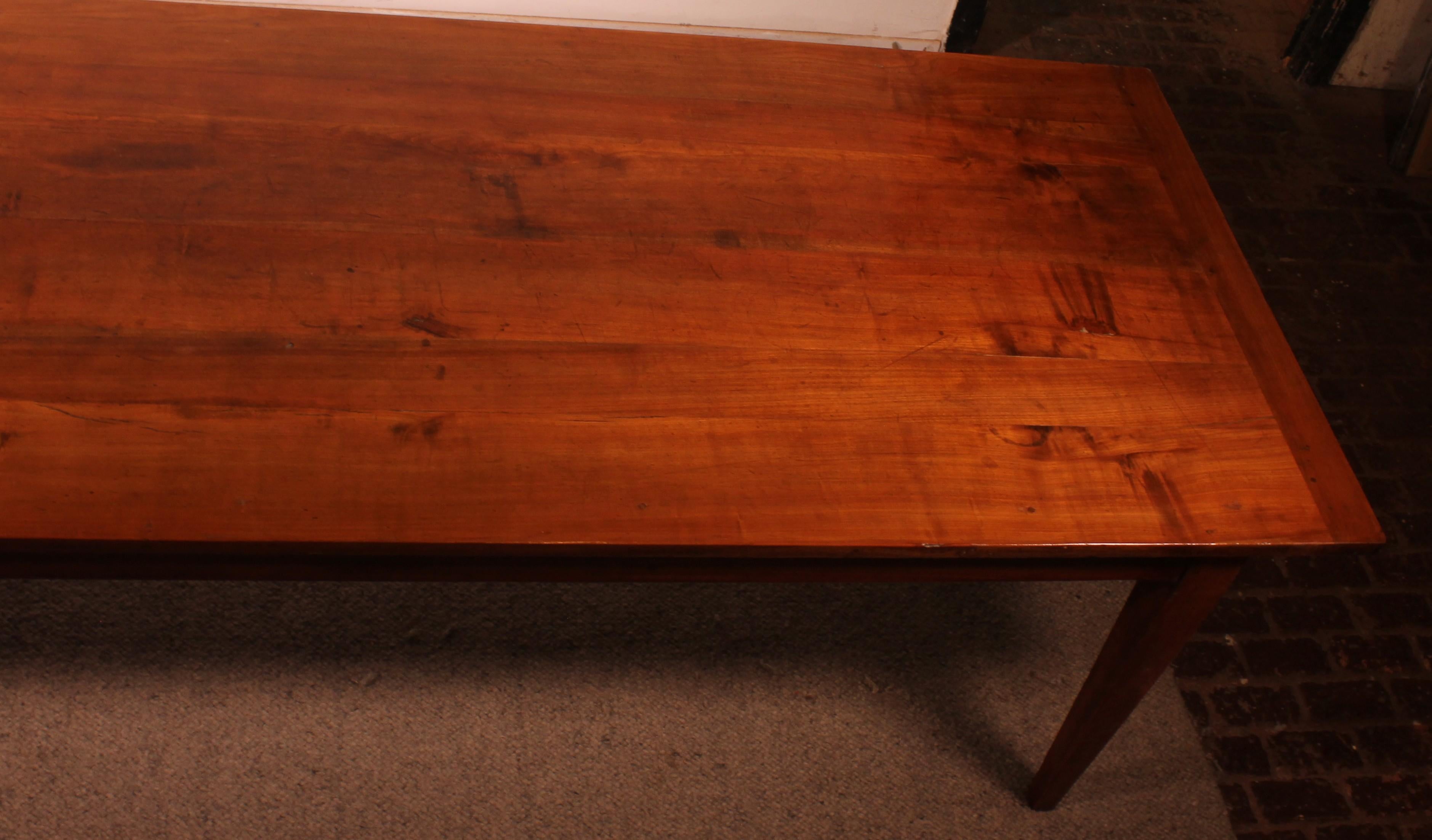 19th Century Cherry Wood Refectory Table 3m00 X 1m00 in vendita 4