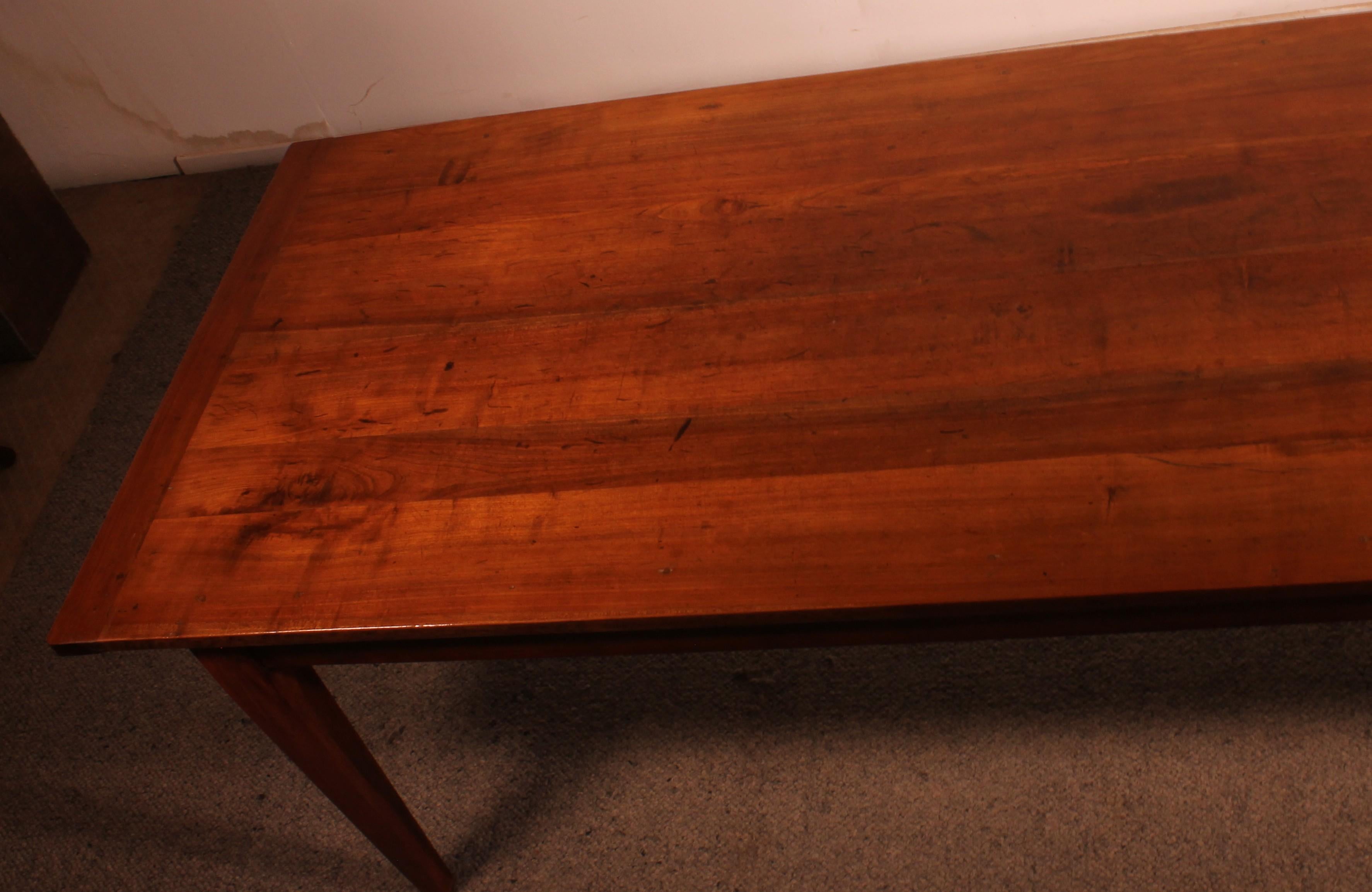 19th Century Cherry Wood Refectory Table 3m00 X 1m00 in vendita 5
