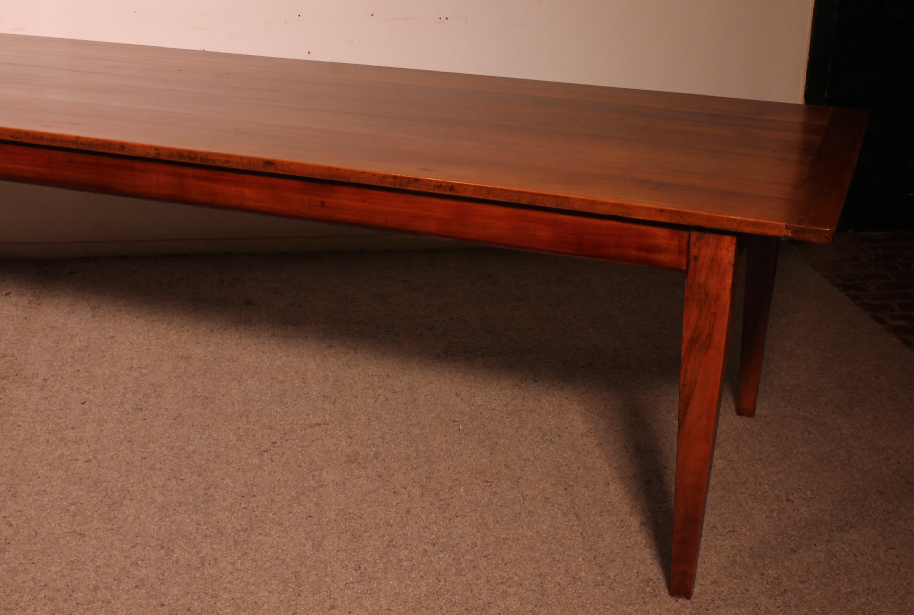 Luigi Filippo 19th Century Cherry Wood Refectory Table 3m00 X 1m00 in vendita