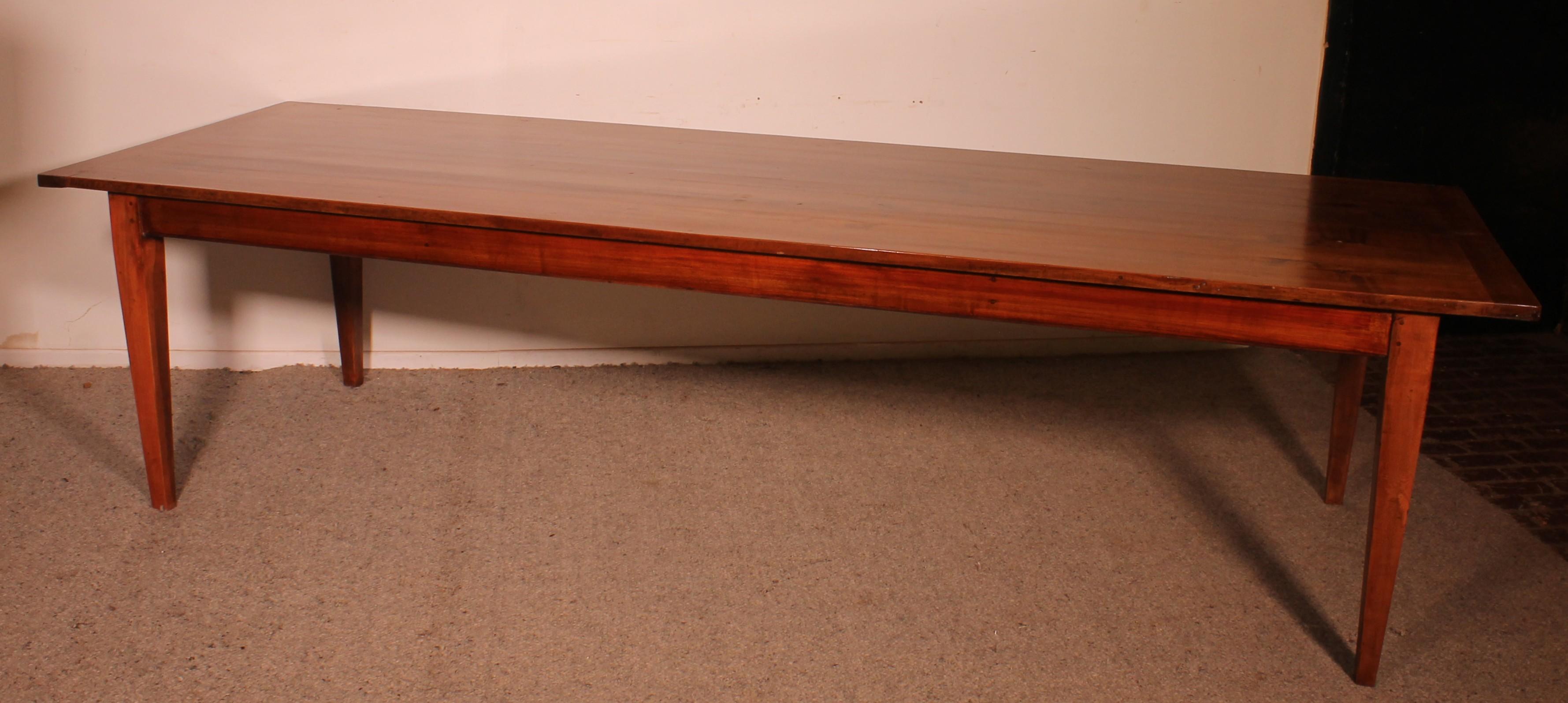 19th Century Cherry Wood Refectory Table 3m00 X 1m00 in vendita 2