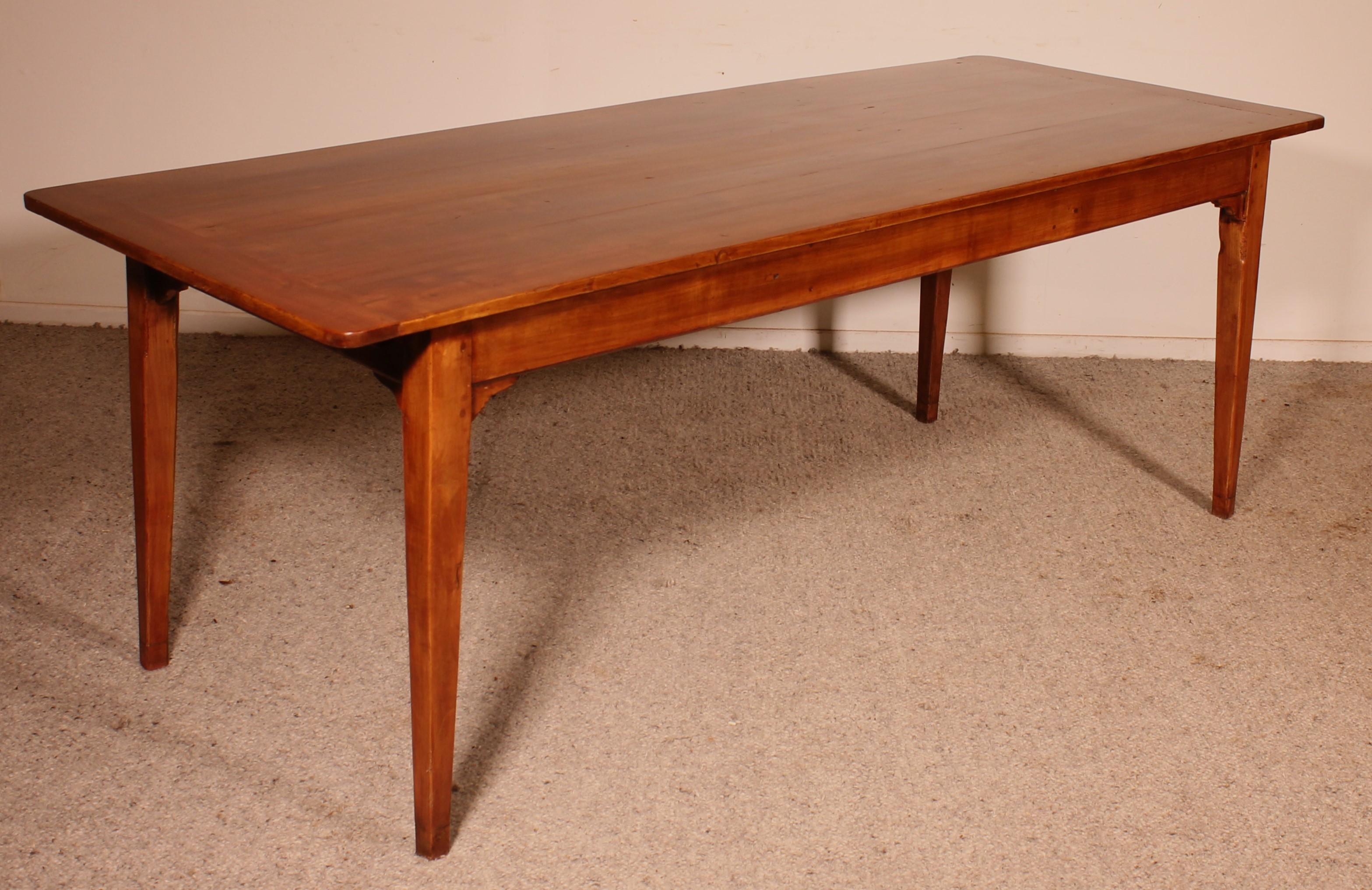 XIXe siècle Table de réfectoire du 19ème siècle en cerisier en vente