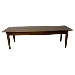 Mesa de labranza de madera de cerezo del siglo XIX 267 cms
