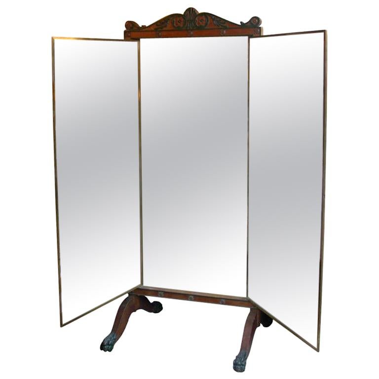 19th Century Cherrywood Floor Mirror by Brot