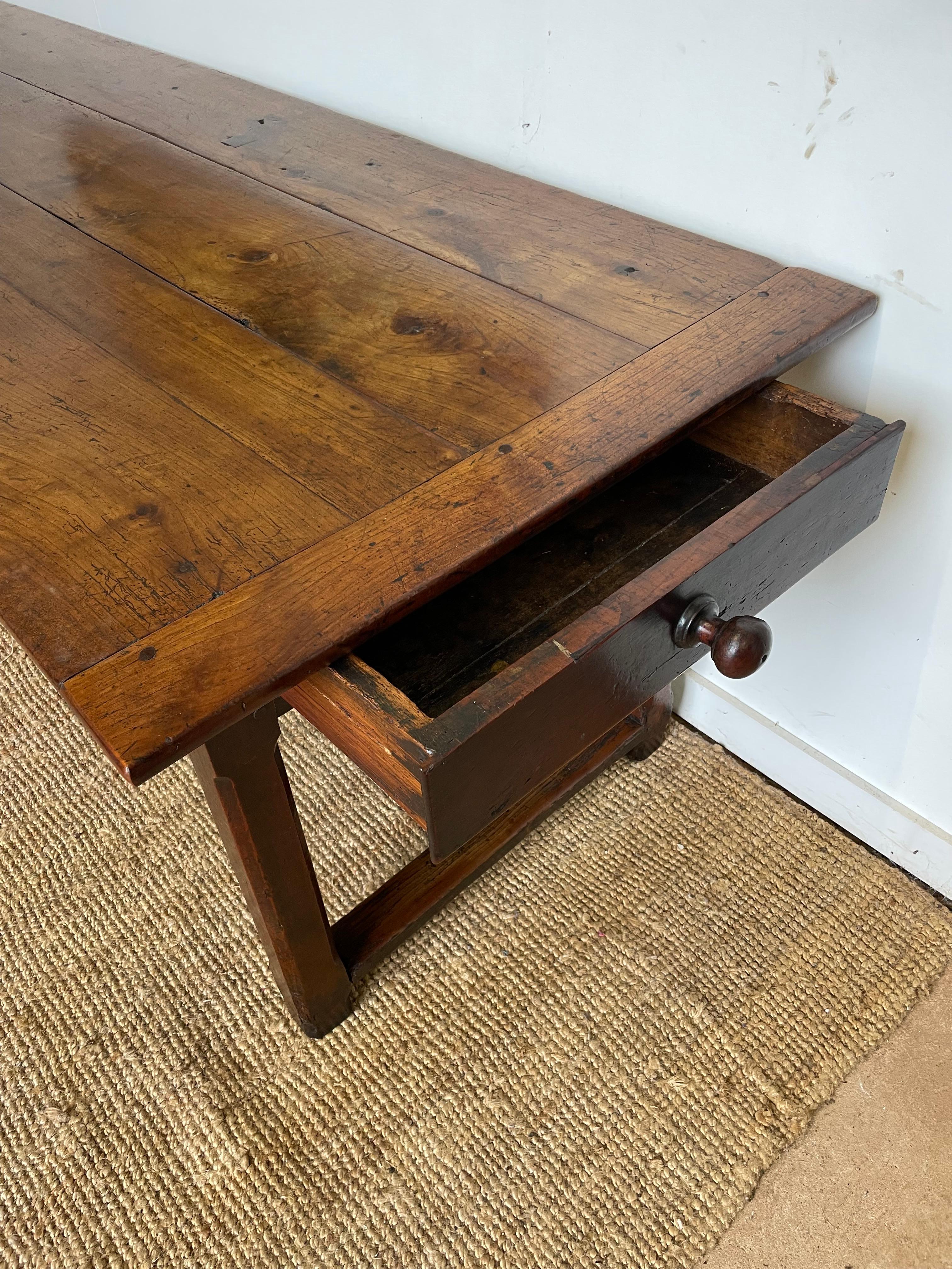 19th century Cherrywood French farmhouse table 2.5 meters For Sale 10