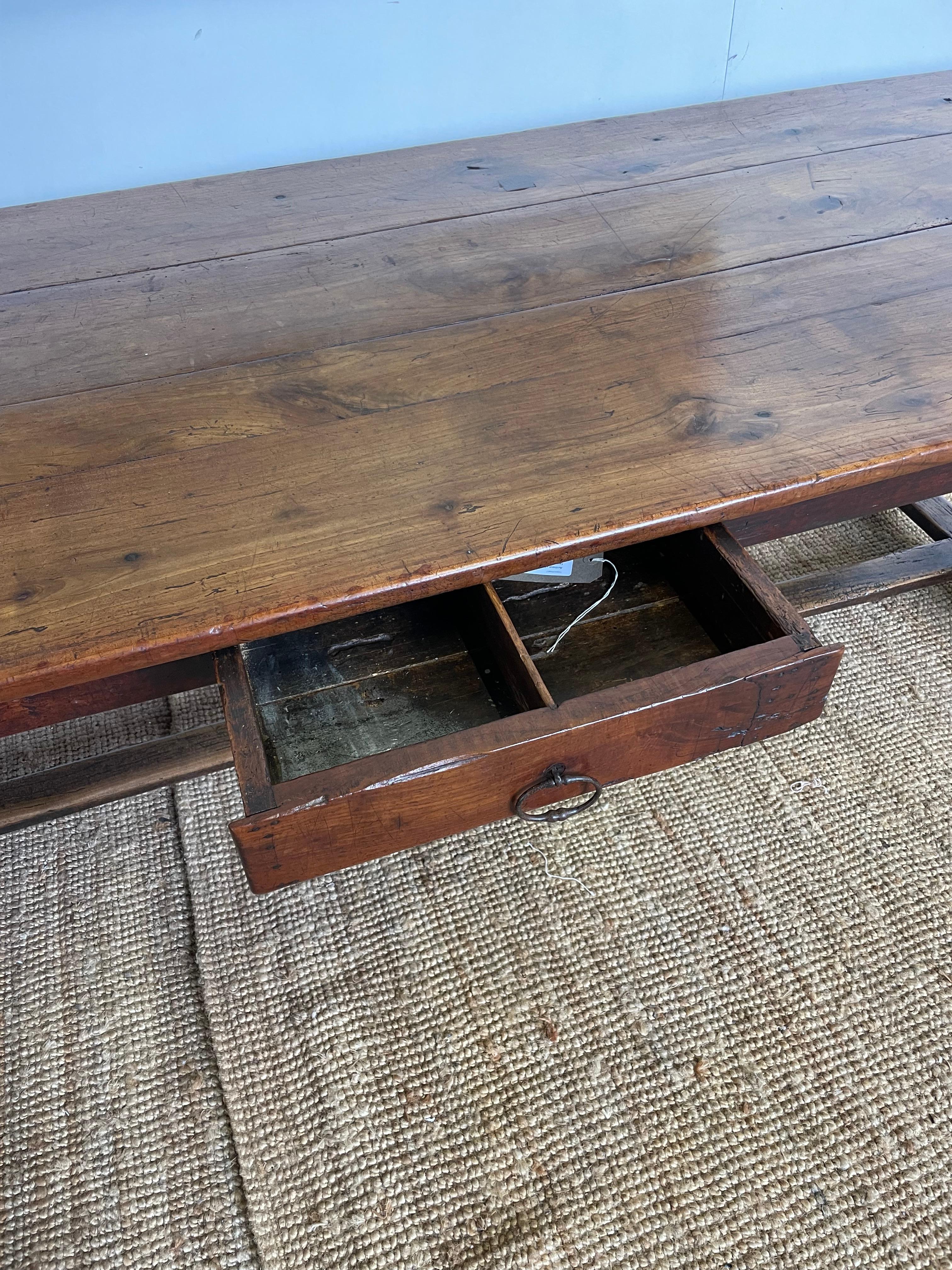 19th century Cherrywood French farmhouse table 2.5 meters For Sale 11