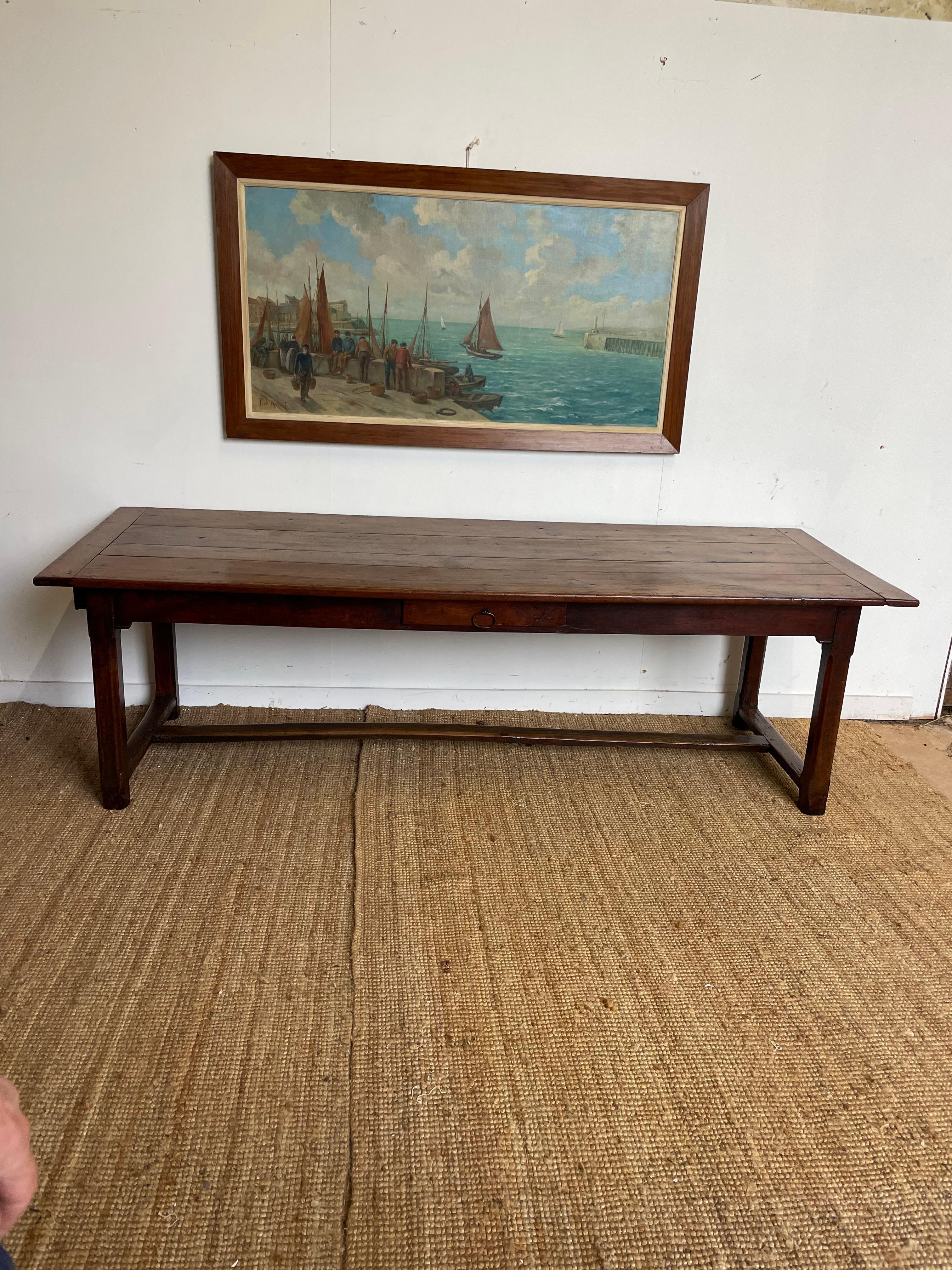 19th century Cherrywood French farmhouse table 2.5 meters For Sale 2