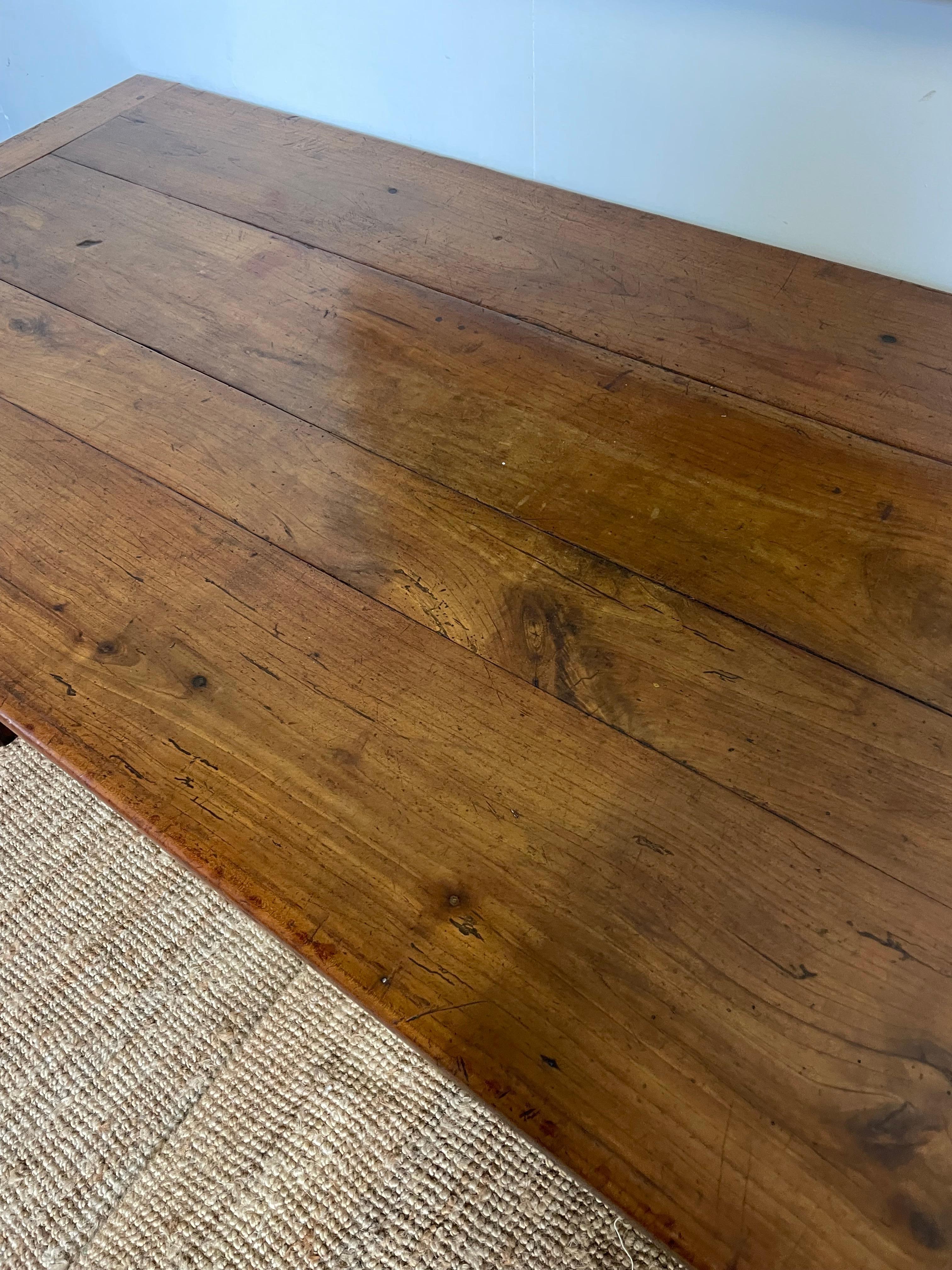 19th century Cherrywood French farmhouse table 2.5 meters For Sale 3
