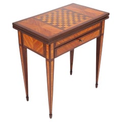 19th Century Chess ang Card Table with inlays