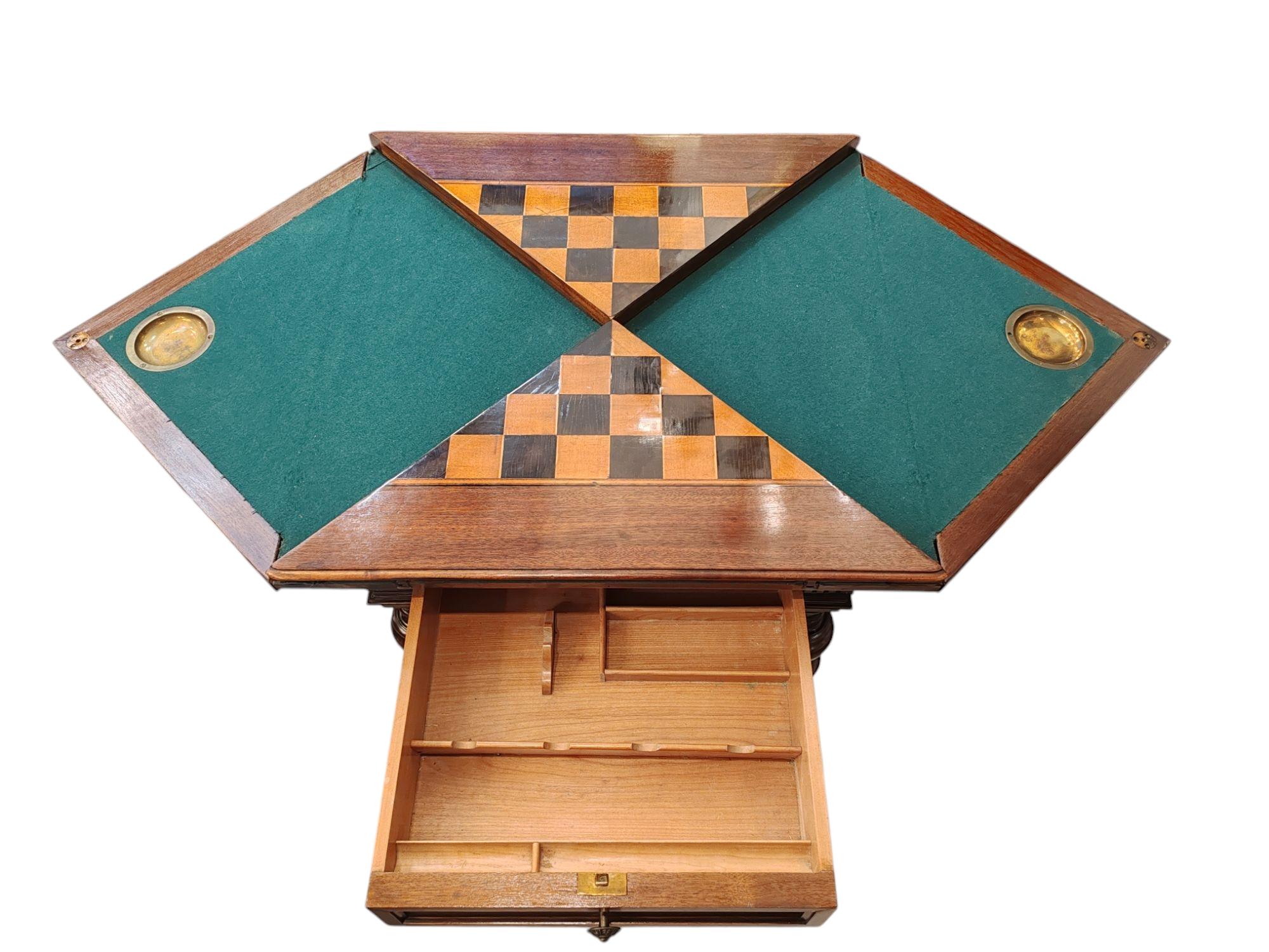 19th Century chess & card table For Sale 9