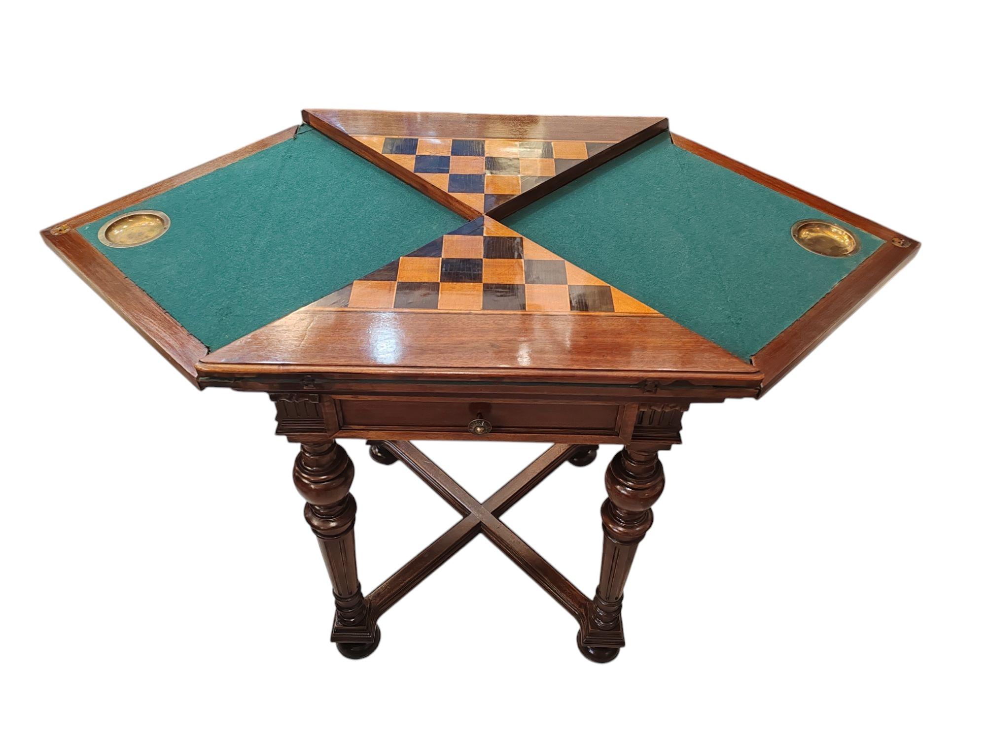 19th Century chess & card table For Sale 10