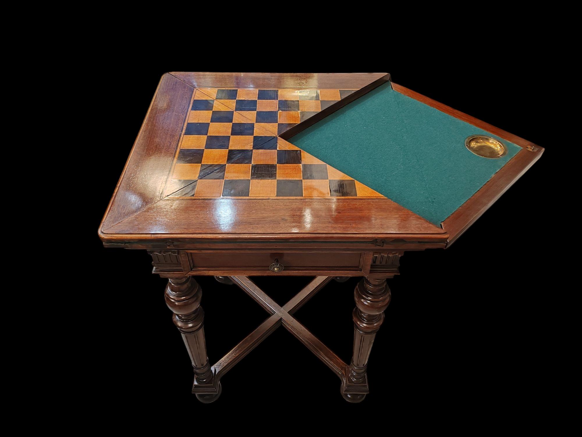 19th Century chess & card table For Sale 12