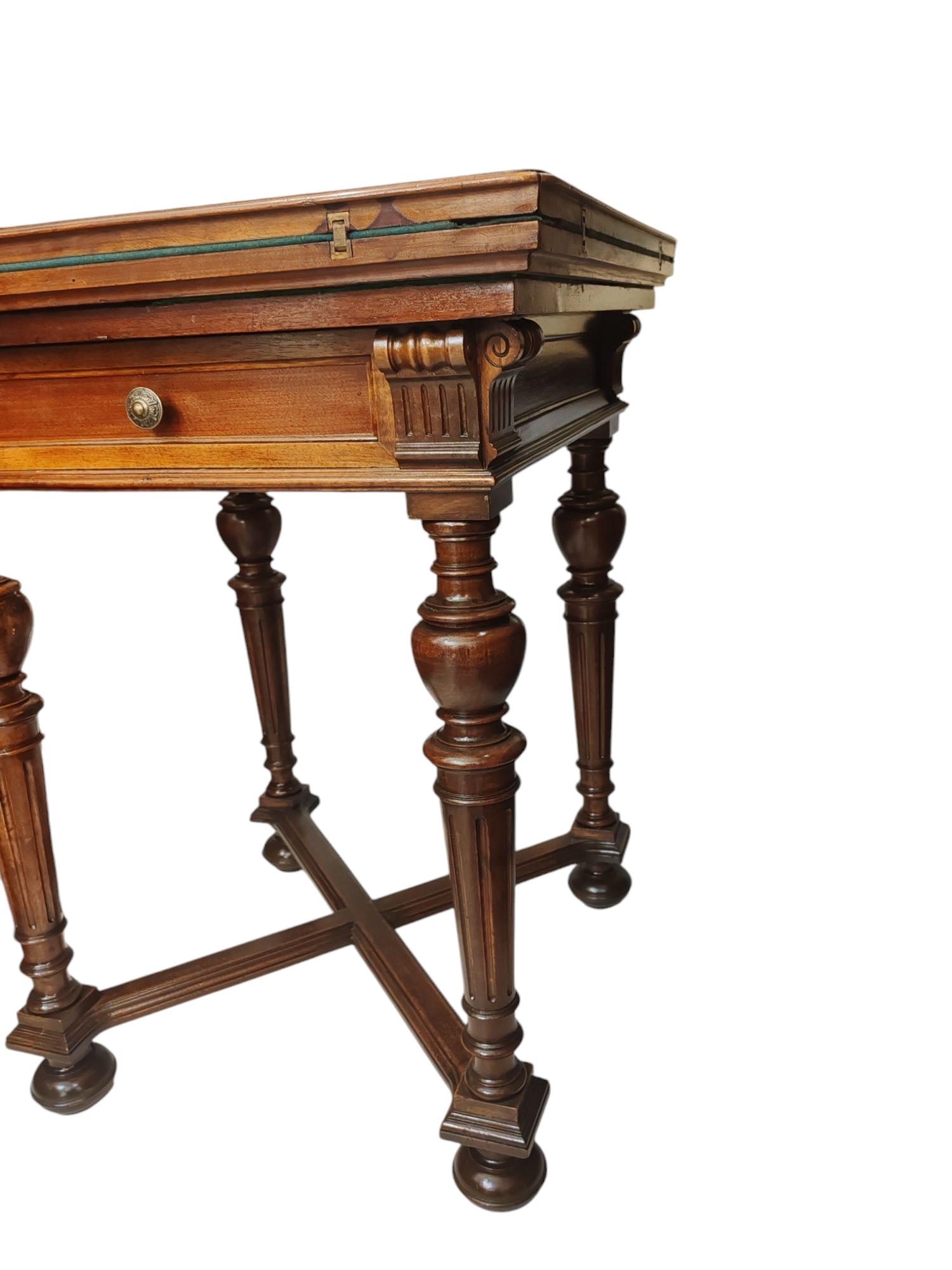 Brass 19th Century chess & card table For Sale