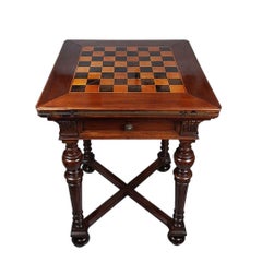 Mesa de ajedrez y cartas del siglo XIX