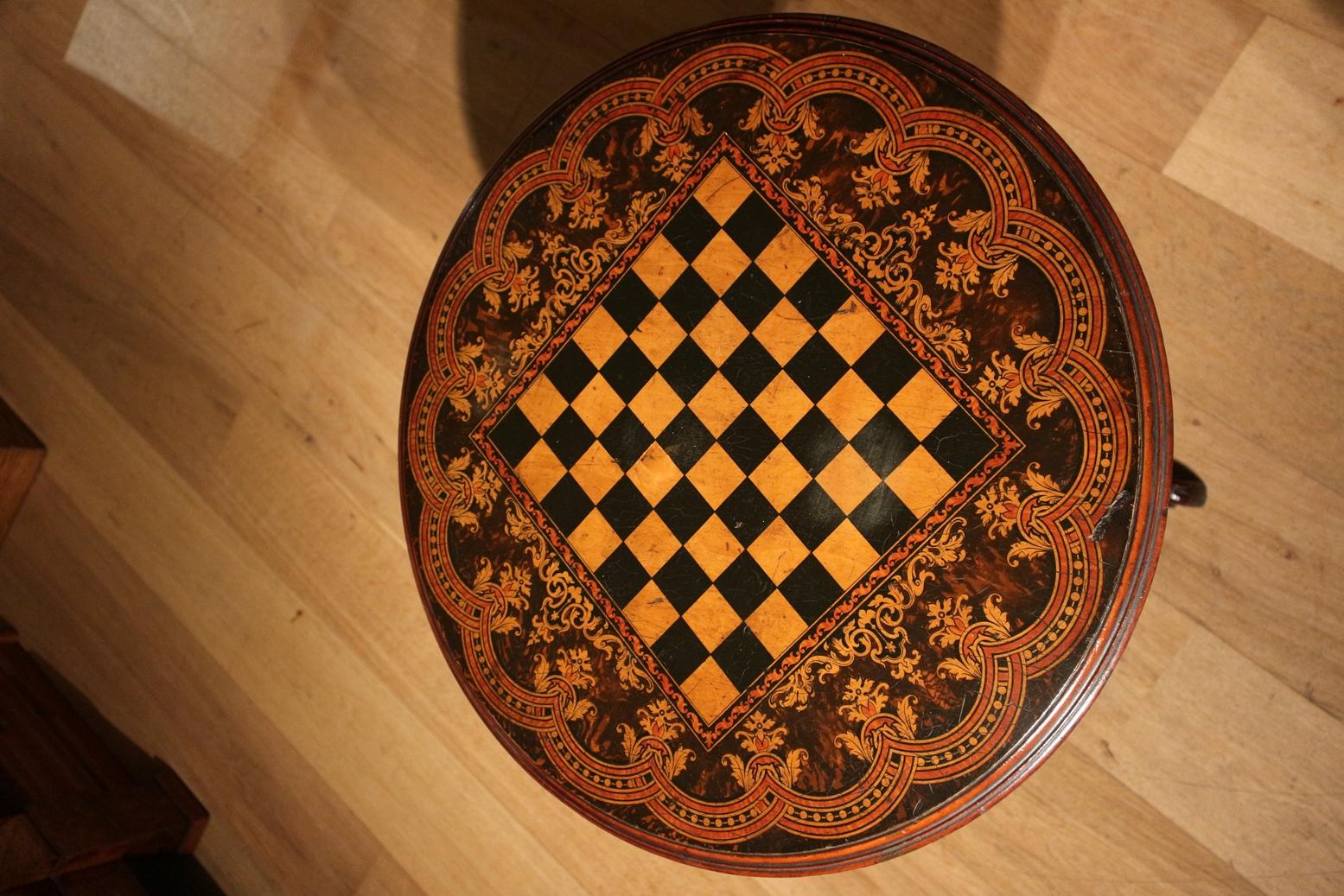 English 19th Century Chess Table
