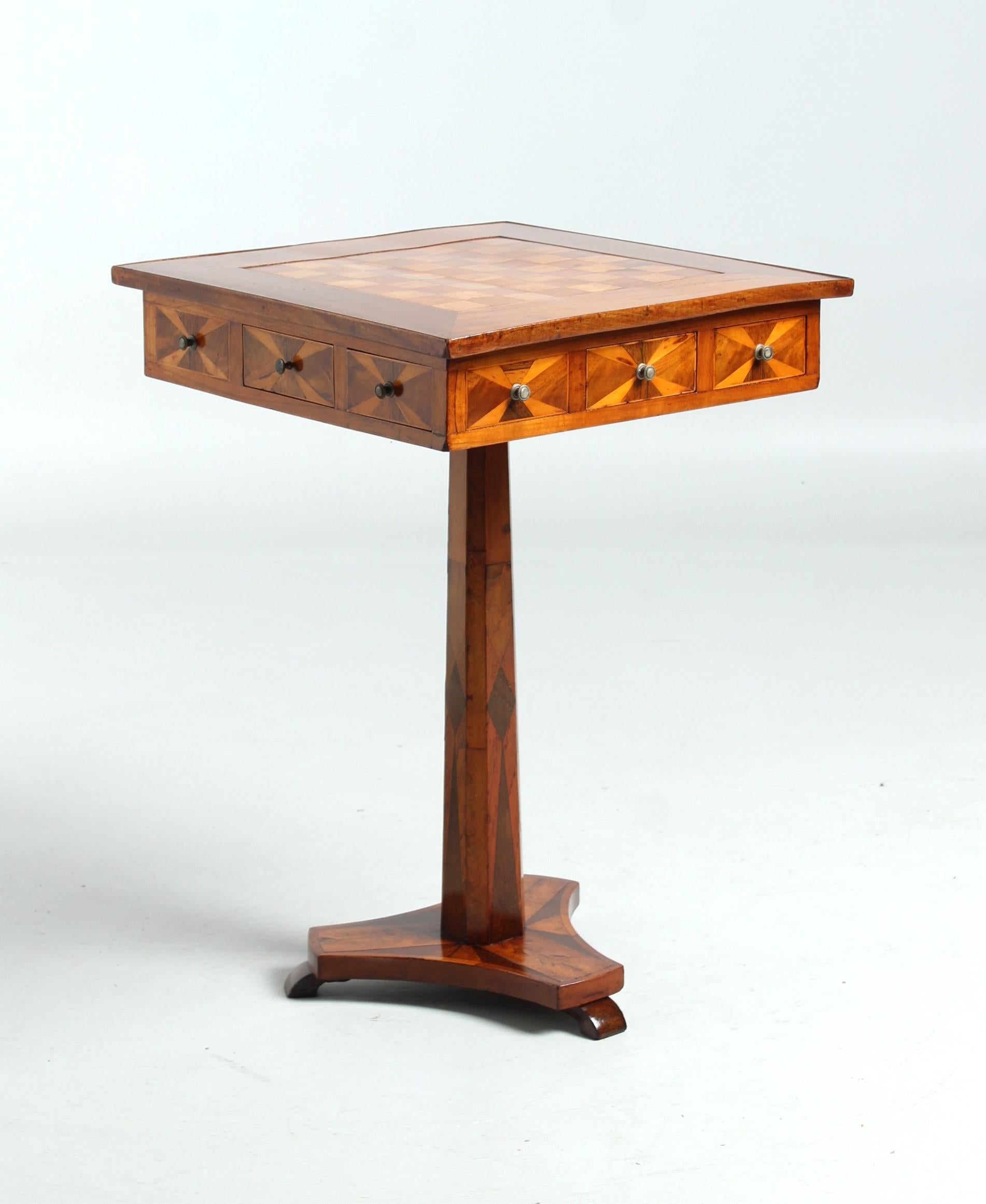 German 19th Century Chess Table with Wonderful Patina