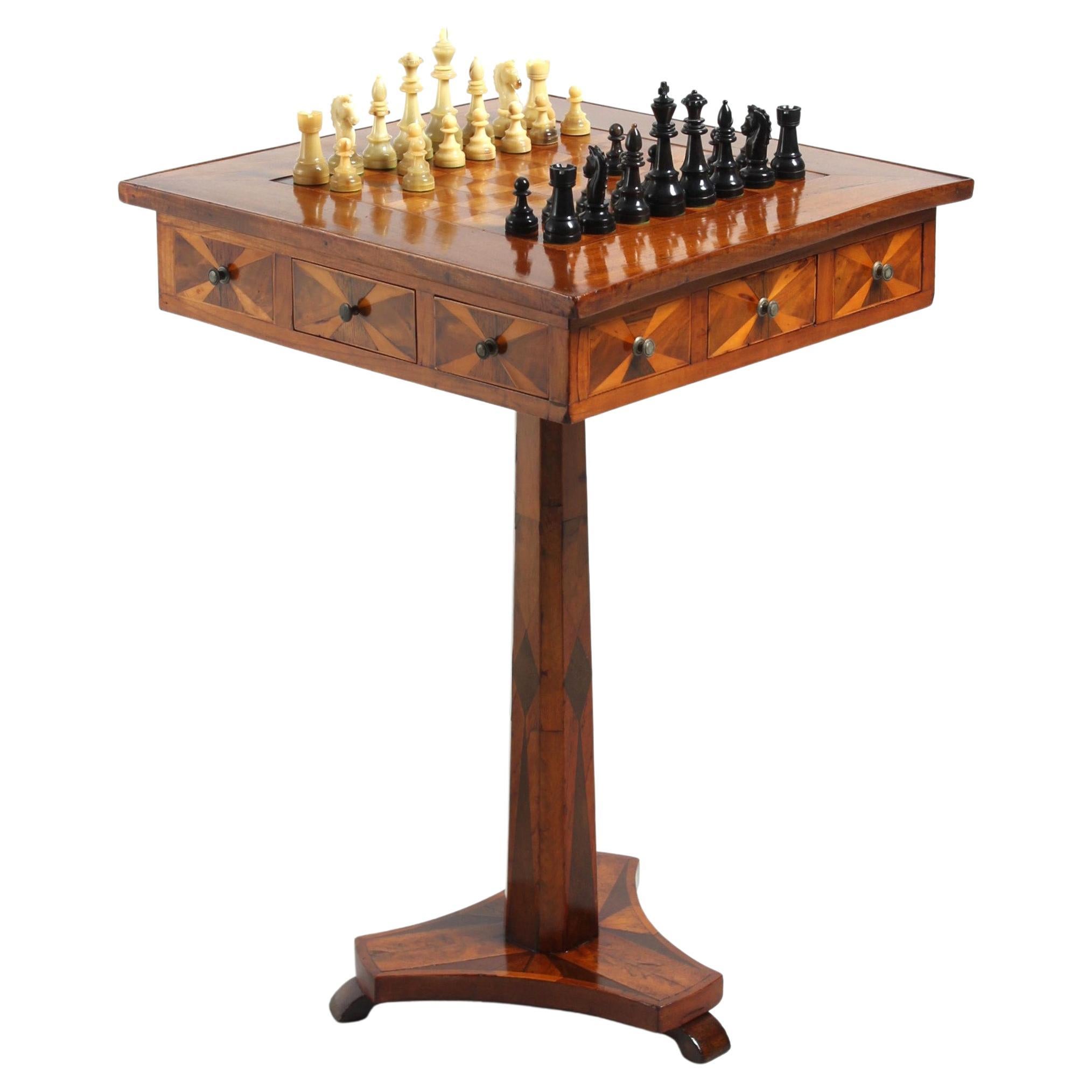 19th Century Chess Table with Wonderful Patina