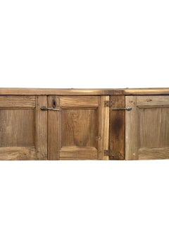 19th-Century Chest-Cupboard in Solid Chestnut Wood with Three Front Doors