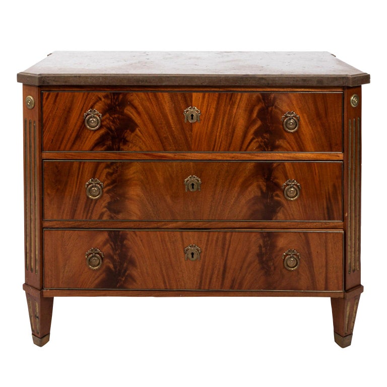 19th Century Chest of Drawers with Stone Top at 1stDibs