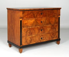 19th Century Chest of Drawers with Writing Compartement, Biedermeier circa 1830