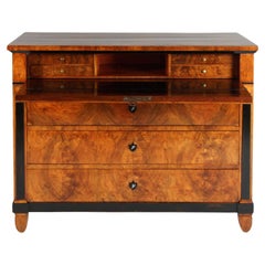19th Century Chest of Drawers with Writing Compartement, Biedermeier circa 1830