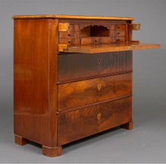19th Century Chest of Drawers with Writing Desk in Transition Style