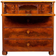 19th Century Chest of Drawers with Writing Desk in Transition Style
