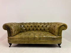 19th Century Chesterfield In Patinated Leather