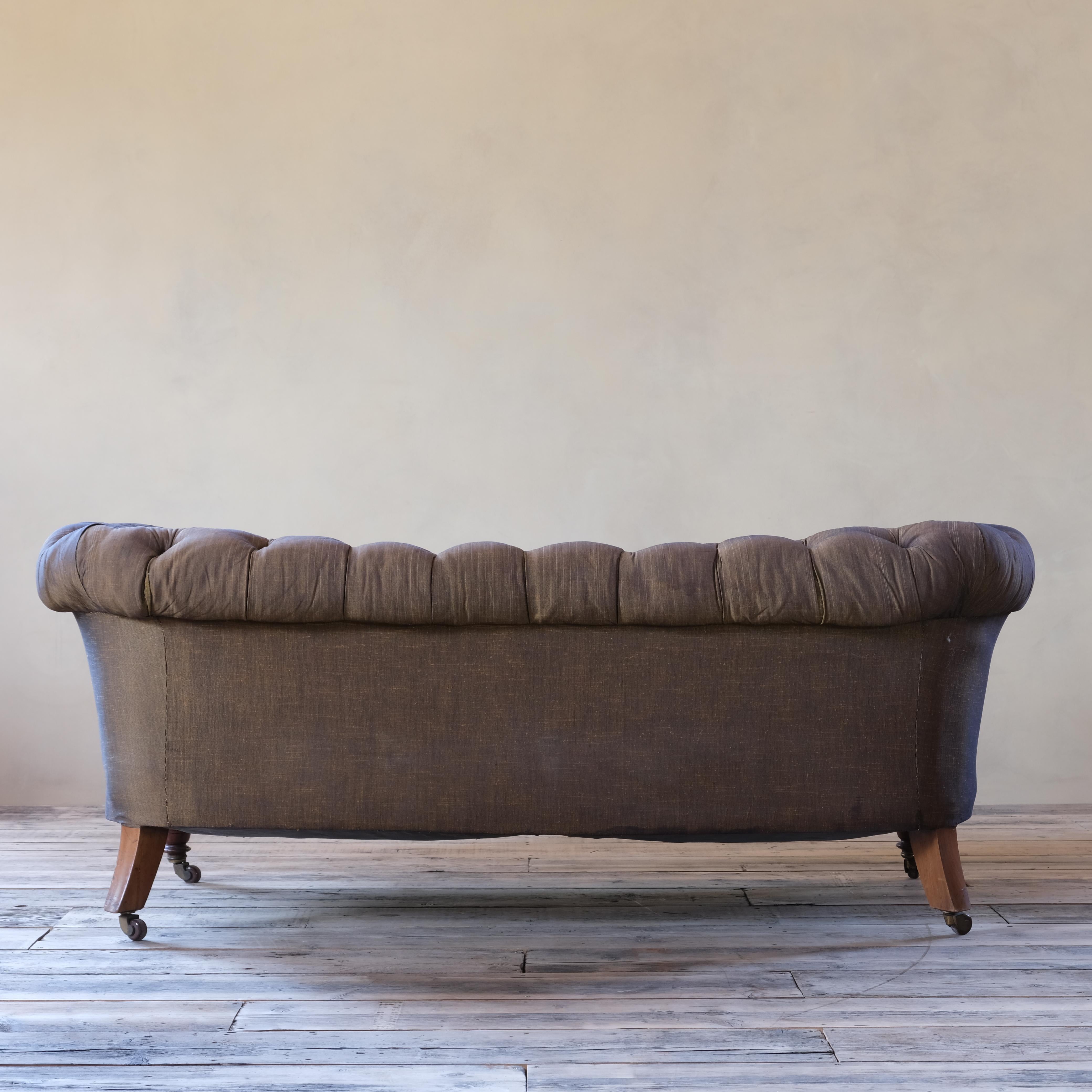 Walnut 19th Century Chesterfield Sofa by Hampton and Sons, London