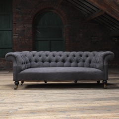 Antique English Chesterfield Sofa by Howard and Sons c1880 (INC UPHOLSTERY)