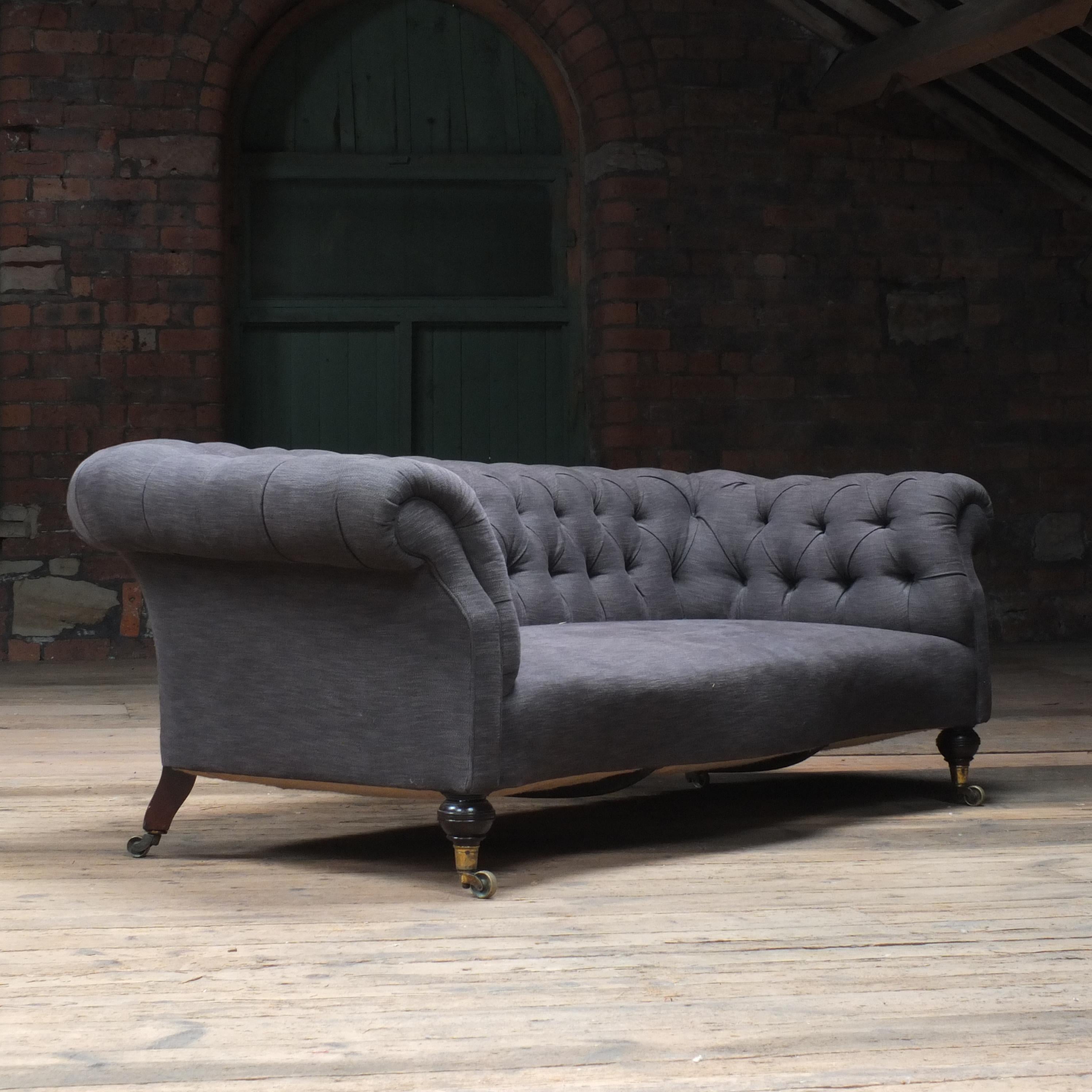 Victorian Antique English Chesterfield Sofa by Howard and Sons c1880 (INC UPHOLSTERY)