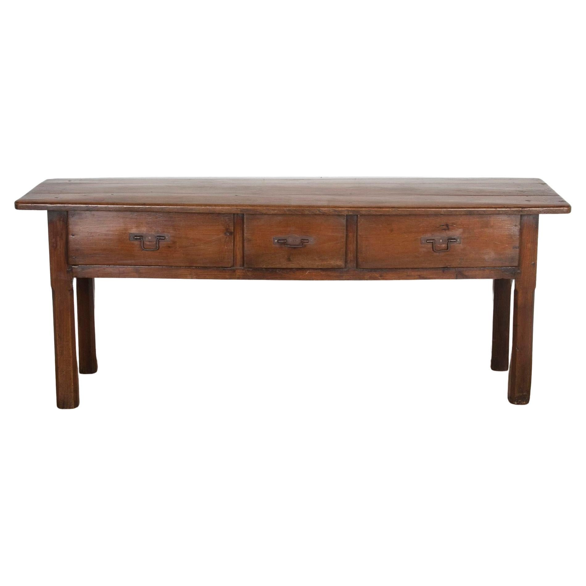 19th Century Chestnut Dresser Base For Sale