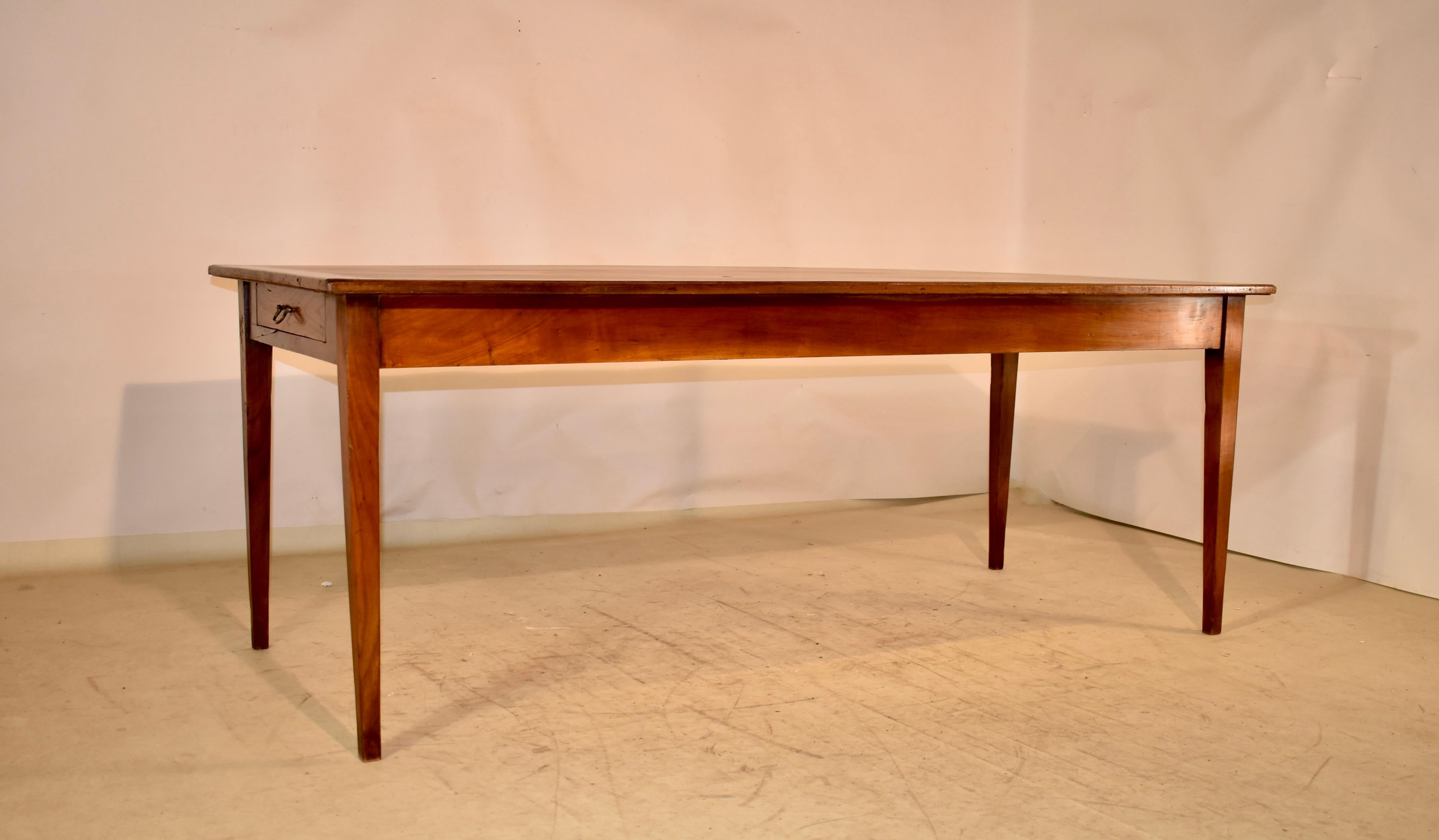 Napoleon III 19th Century Chestnut Farm Table from France For Sale