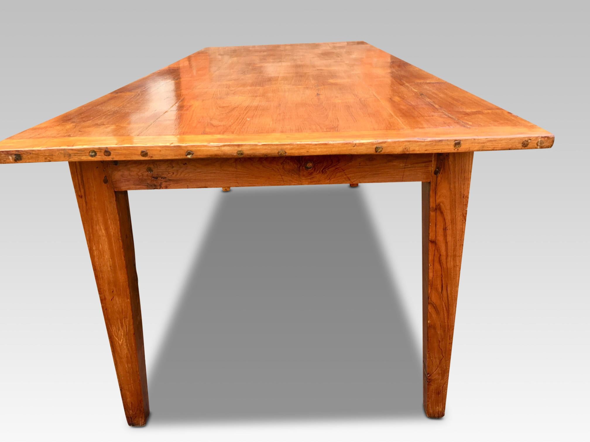French Provincial 19th century Chestnut Farmhouse Table. French C 1880
