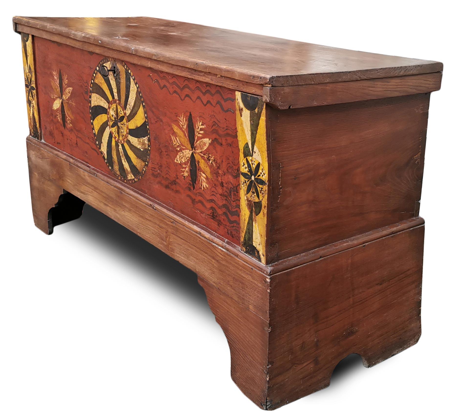 19th Century Chestnut Painted Blanket Chest In Good Condition In Albignasego, IT