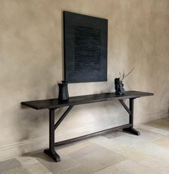 19th Century Chestnut Trestle Console Table