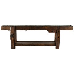 Used 19th Century Chestnut Workbench Console