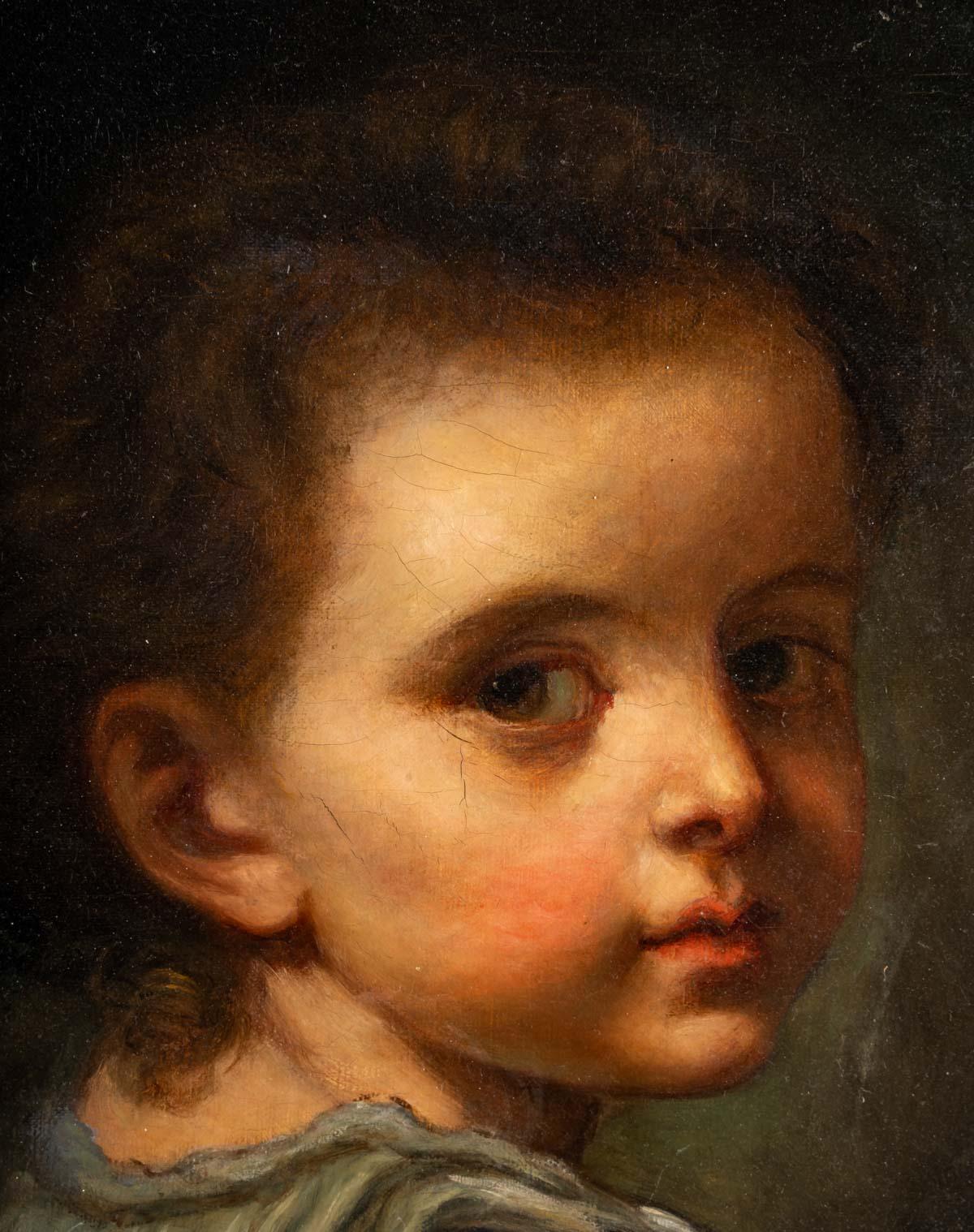 Kinderporträt des 19. Jahrhunderts, 1820 (Französisch) im Angebot