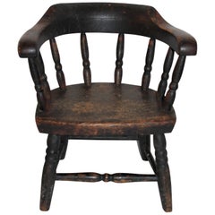 19th Century Children's Captains Chair in Original Paint