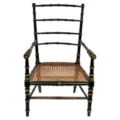 Antique 19th Century Faux Bamboo and Caned Children’s Chair